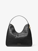Michael Kors Nayla Medium Woven Shoulder Bag Black