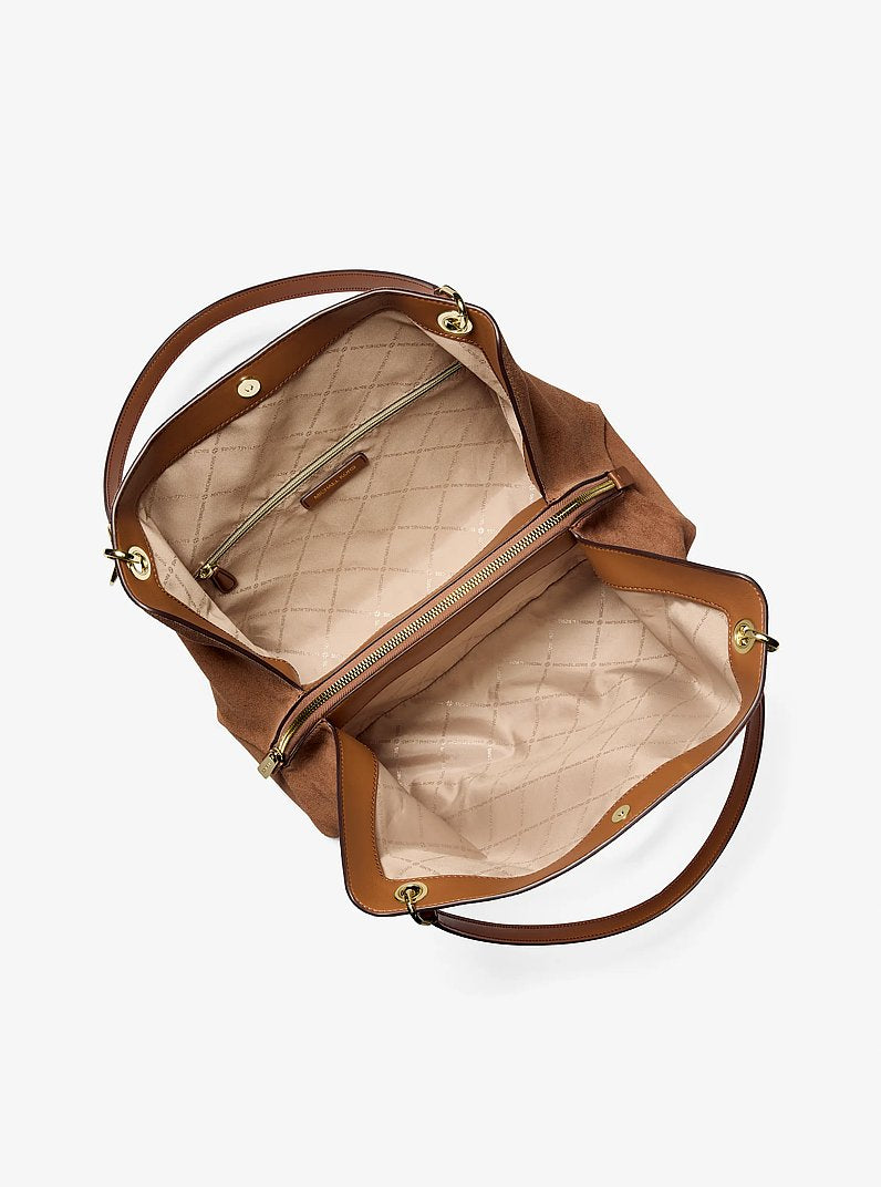 Michael Kors Christina Large Suede Shoulder Bag Luggage