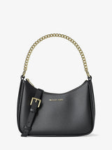 Michael Kors Jet Set Large Pebbled Leather Convertible Crossbody Bag Black