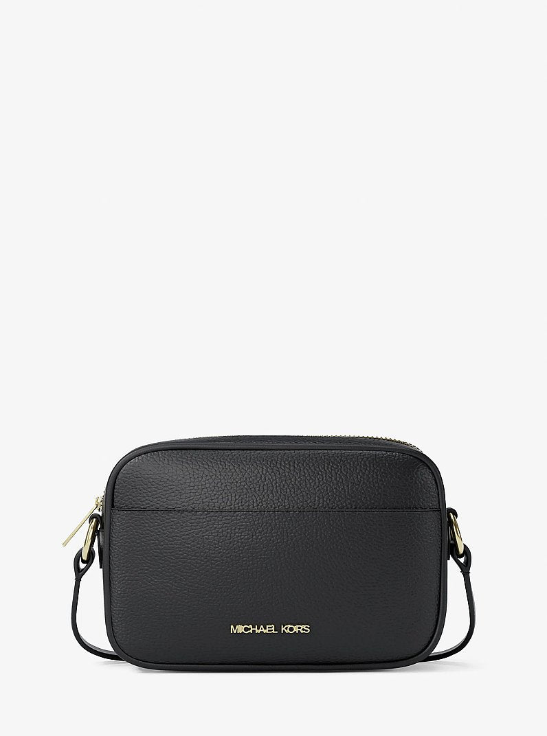 Michael Kors Jet Set Small Pebbled Leather Camera Crossbody Bag Black