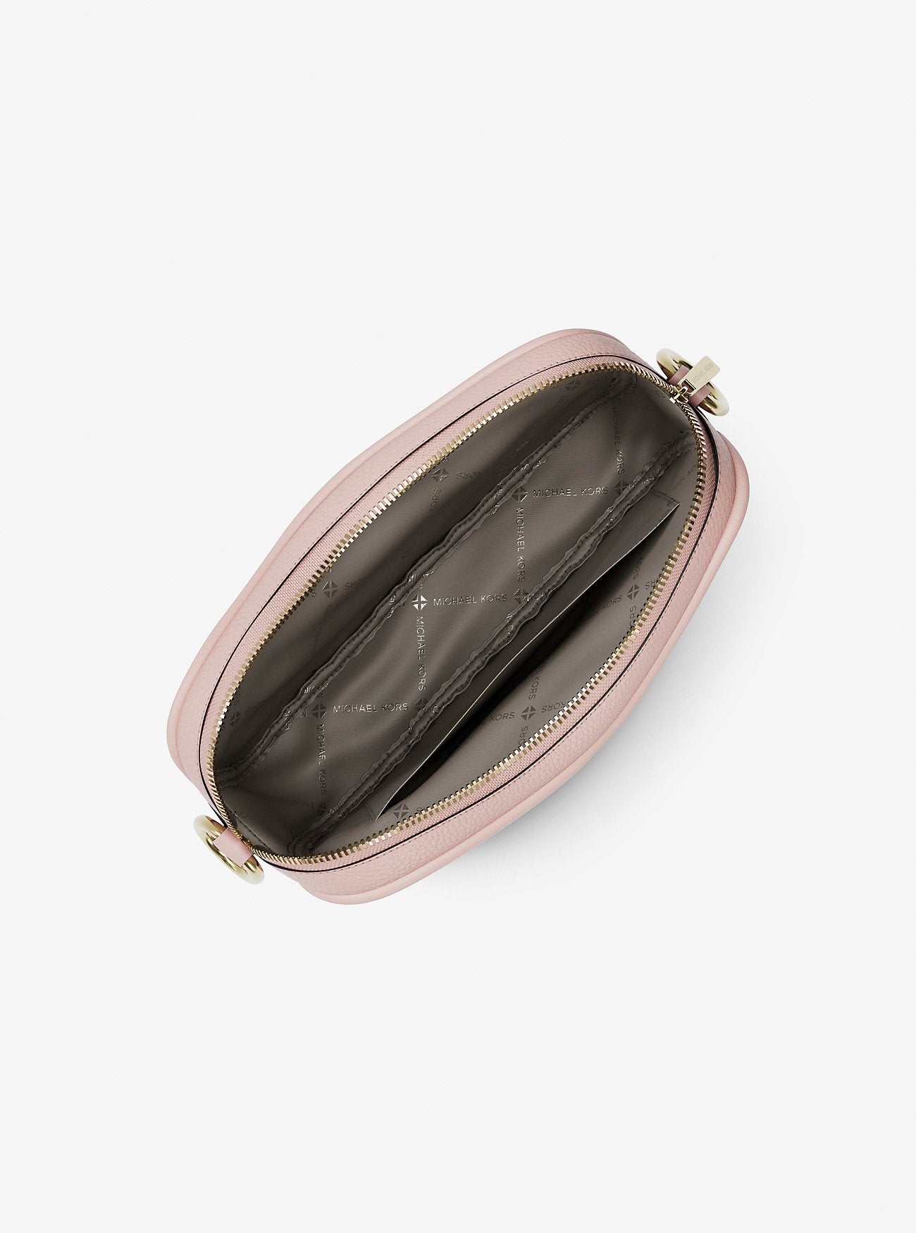 Michael Kors Jet Set Pebbled Leather Camera Crossbody Bag Powder Blush