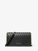 Michael Kors Jet Set Medium Woven Crossbody Bag Black