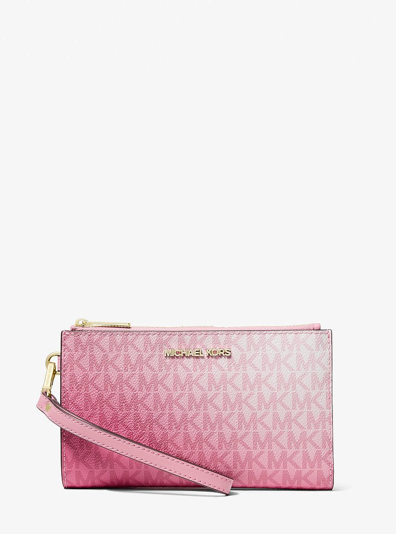 Michael Kors Jet Set Large Ombre Signature Logo Wristlet Carnation
