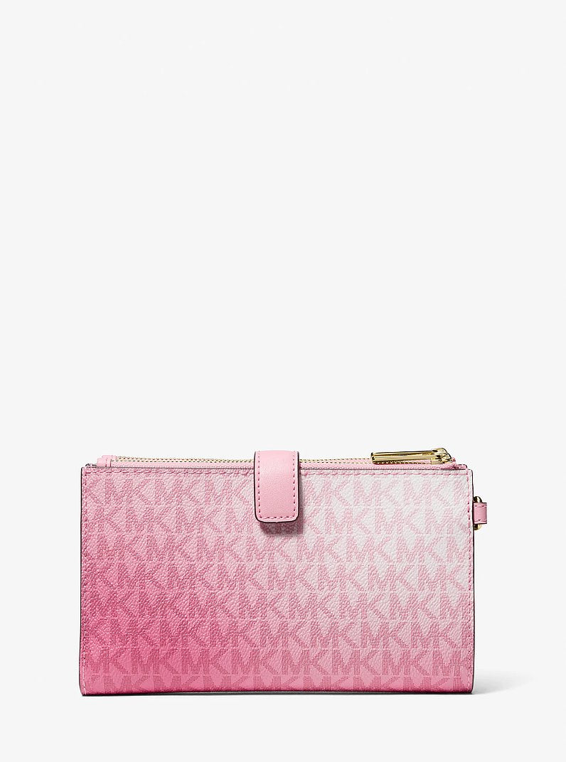 Michael Kors Jet Set Large Ombre Signature Logo Wristlet Carnation