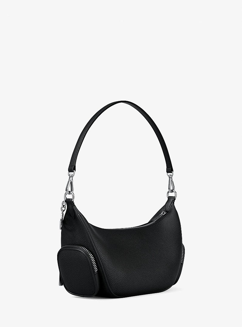 Michael Kors Merritt Small Pebbled Leather Convertible Crossbody Bag Black