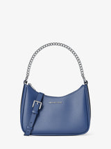 Michael Kors Jet Set Large Pebbled Leather Convertible Crossbody Bag Galaxy Blue