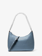 Michael Kors Jet Set Large Pebbled Leather Convertible Crossbody Bag Denim