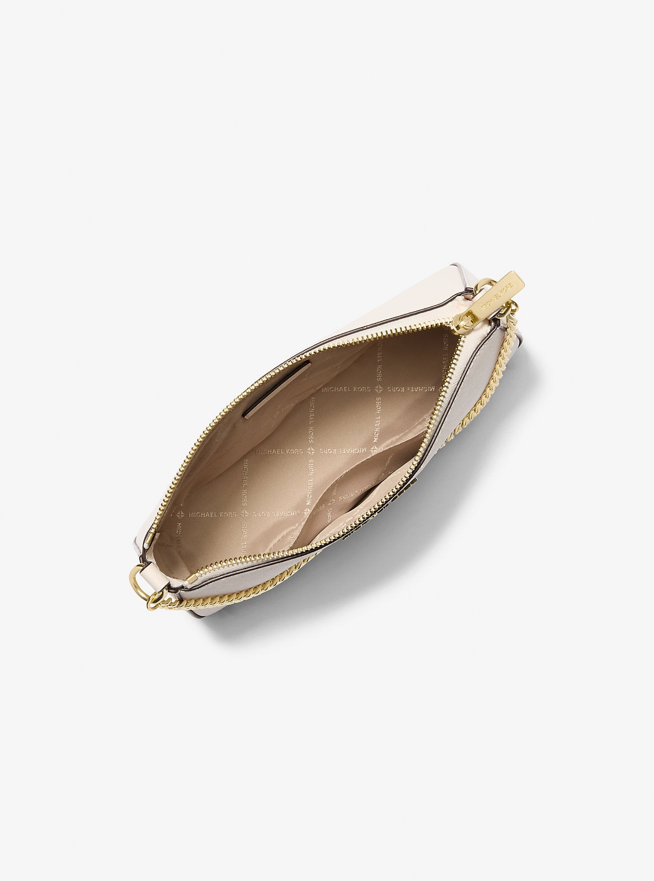 Michael Kors Jet Set Medium Saffiano Leather Crossbody Bag Lt Cream