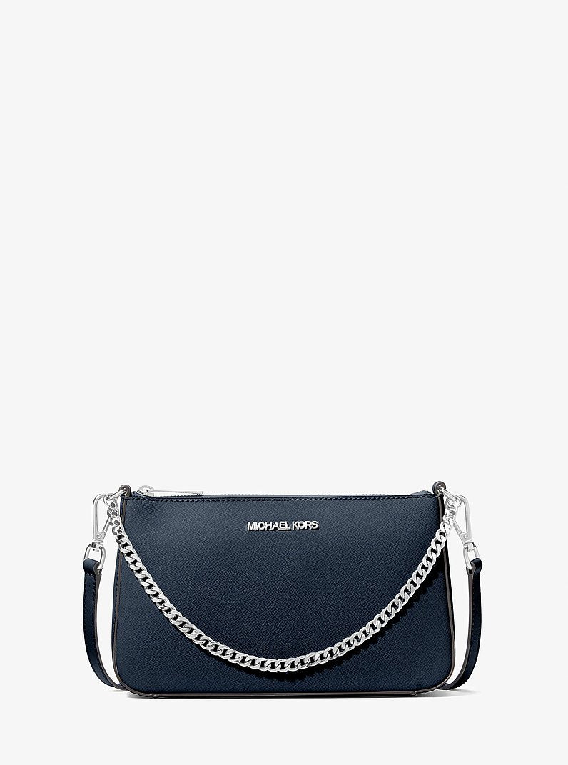 Michael Kors Jet Set Medium Saffiano Leather Crossbody Bag Navy