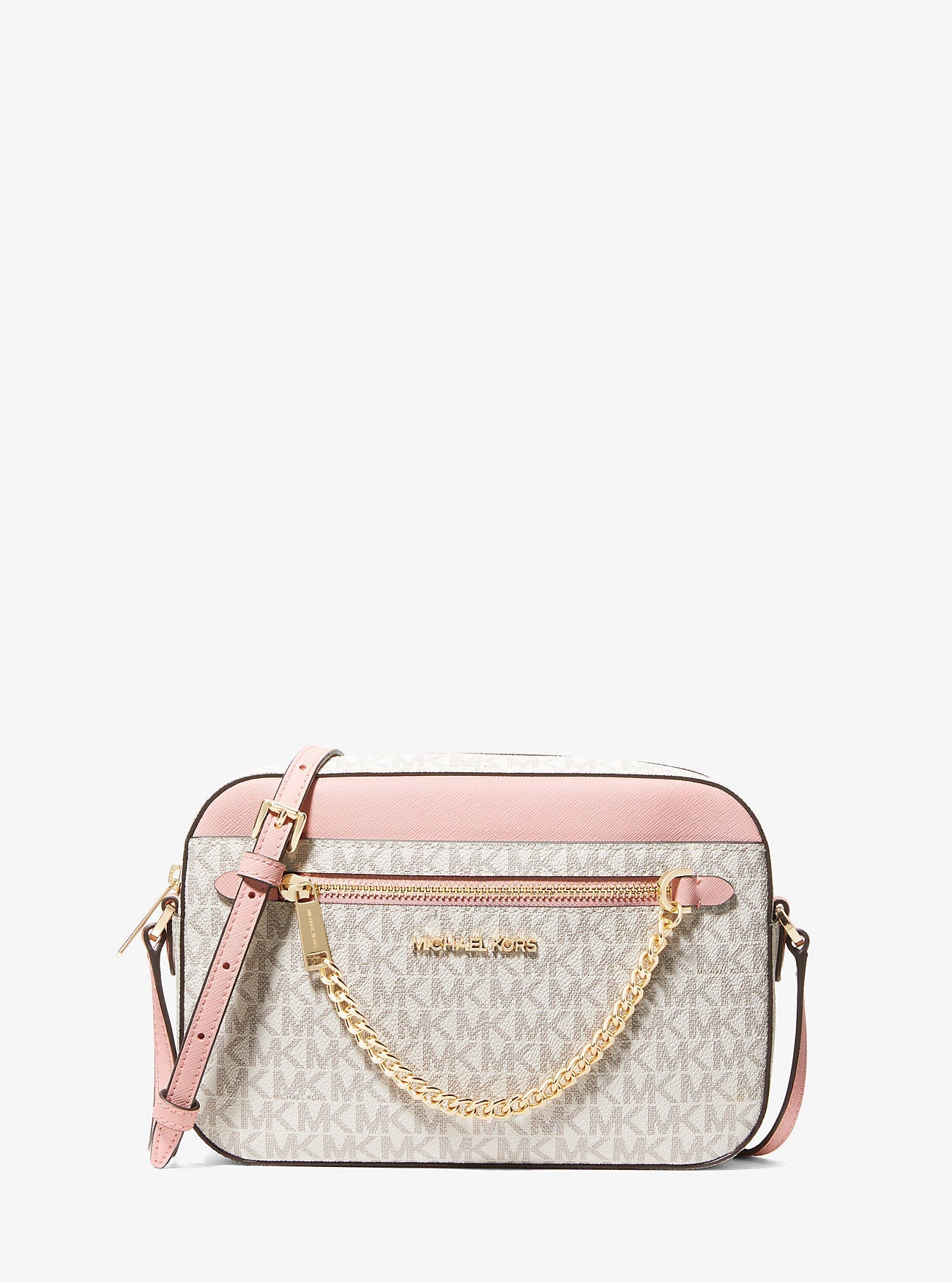 Michael Kors Jet Set Large Logo Crossbody Bag Pwd Blsh Mlt