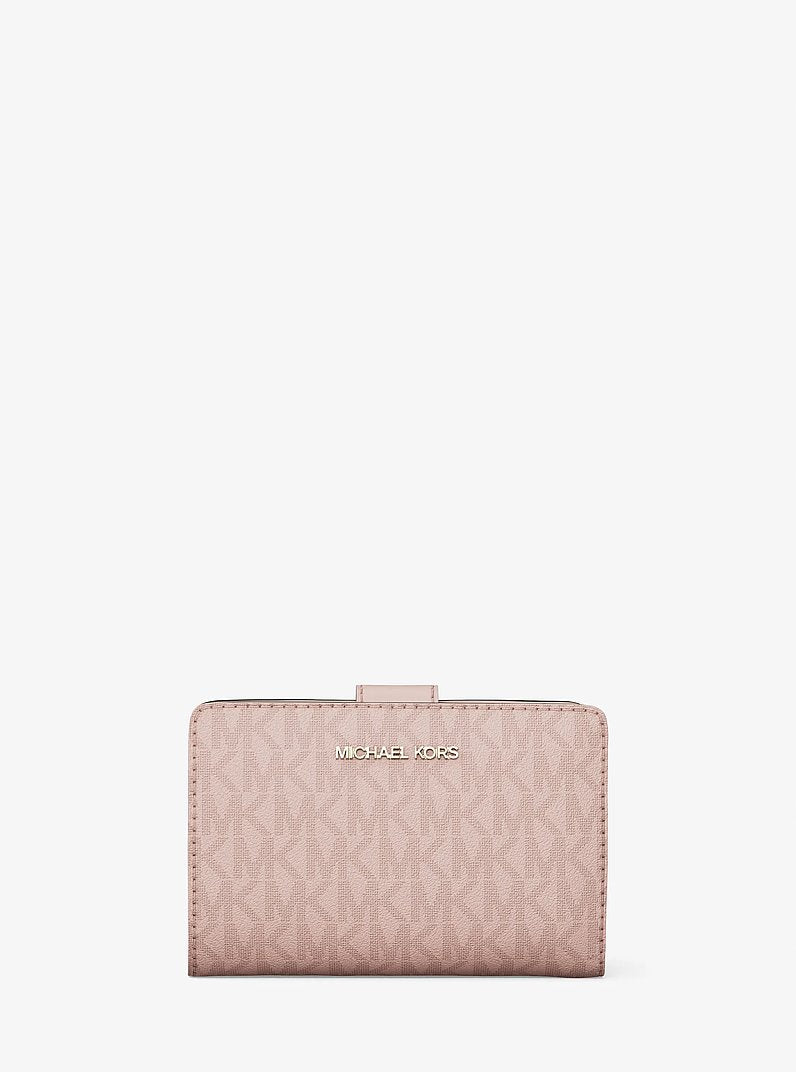 Michael Kors Jet Set Medium Signature Logo Bi-Fold Wallet Powder Blush