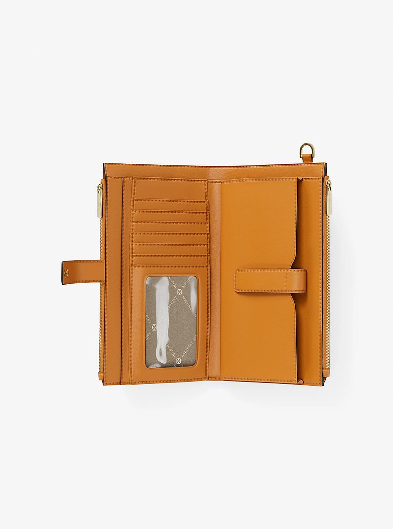 Michael Kors Jet Set Large Signature Logo Wristlet Radiant Orange