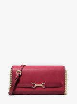 Michael Kors Carson Large Pebbled Leather Convertible Crossbody Bag Cherry