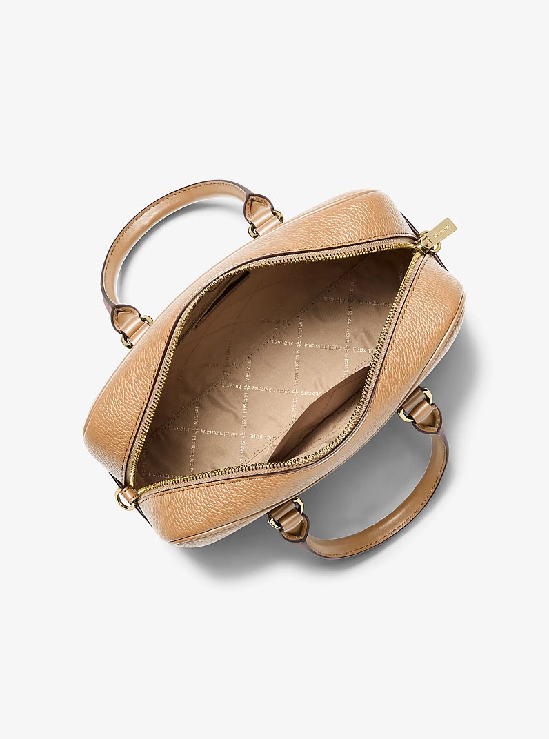 Michael Kors Thompson Pebbled Leather Satchel Camel