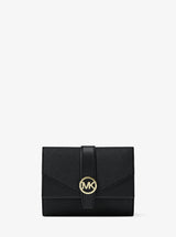 Michael Kors Greenwich Medium Saffiano Leather Trifold Wallet Black