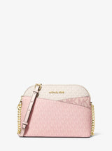 Michael Kors Jet Set Travel Medium Color-Block Signature Logo Crossbody Bag Pwd Blsh Mlt
