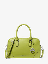 Michael Kors Thompson Medium Pebbled Leather Satchel Lime