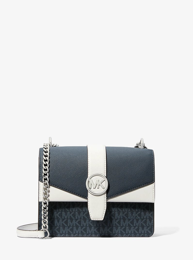 Michael Kors Greenwich Small Color-Block Signature Logo Crossbody Bag Admirl Multi