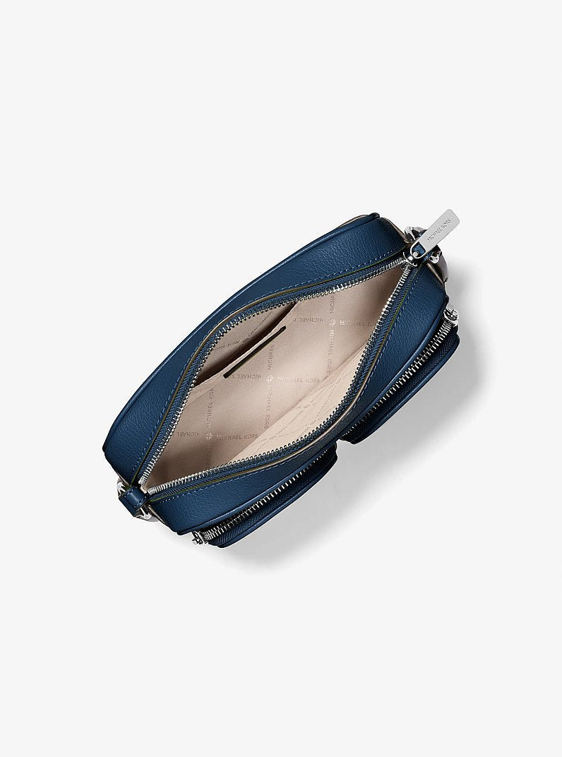 Michael Kors Jet Set Leather Medium Crossbody Bag with Case for Apple Airpods Pro® Navy