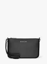 Michael Kors Jet Set Small Pebbled Leather Convertible Wristlet Black