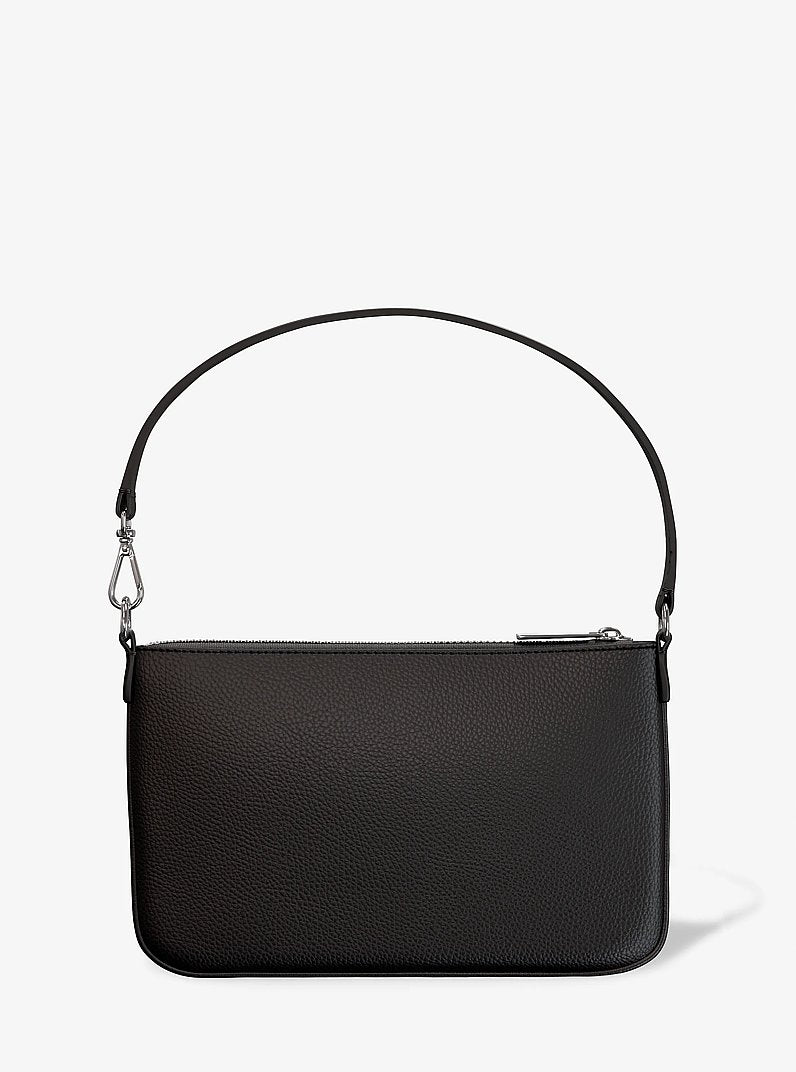 Michael Kors Jet Set Small Pebbled Leather Convertible Wristlet Black