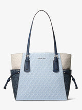 Michael Kors Voyager Large Color-Block Signature Logo Tote Bag Pl Ocn Mlti