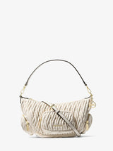 Michael Kors Merritt Matelasse Convertible Crossbody Bag Lt Cream
