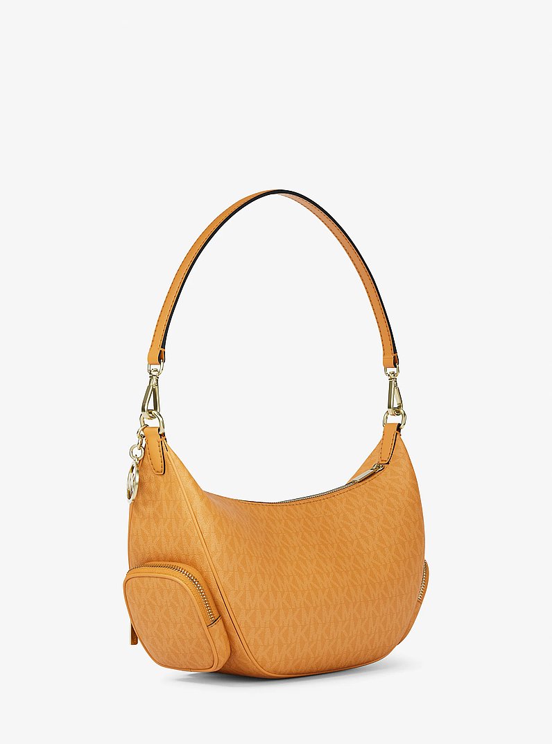 Michael Kors Merritt Medium Signature Logo Convertible Shoulder Bag Radiant Orange
