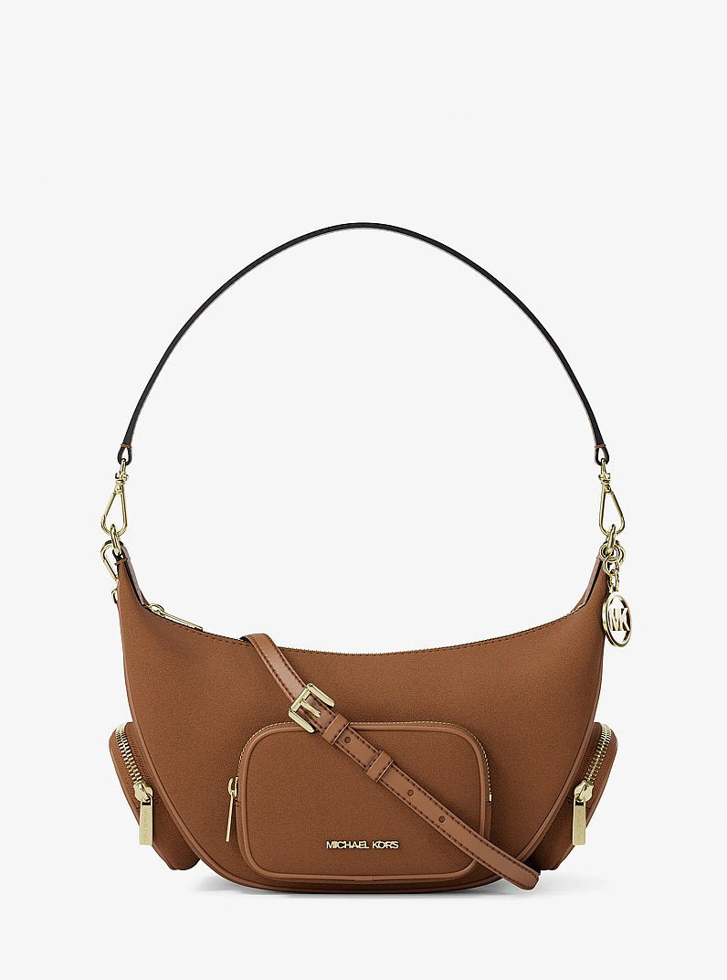 Michael Kors Merritt Medium Suede Convertible Shoulder Bag Luggage
