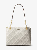 Michael Kors Soho Medium Signature Logo Tote Bag Vanilla