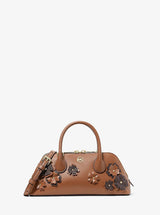 Michael Kors Petra Small Signature Logo Floral Embellished Crossbody Bag Luggage