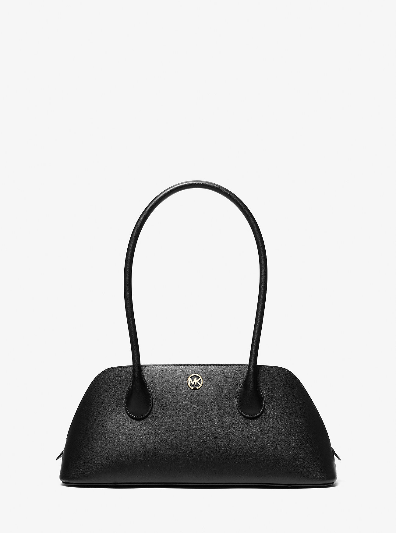 Michael Kors Petra Medium Leather Shoulder Bag Black