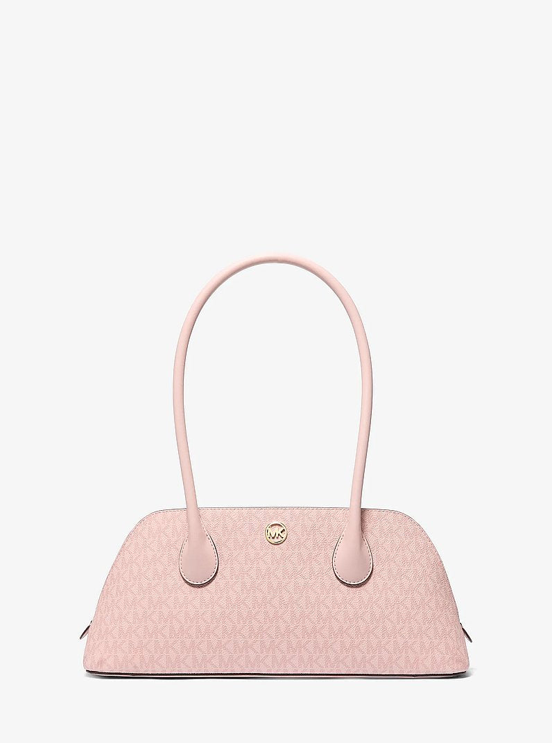 Michael Kors Petra Medium Signature Logo Shoulder Bag Powder Blush