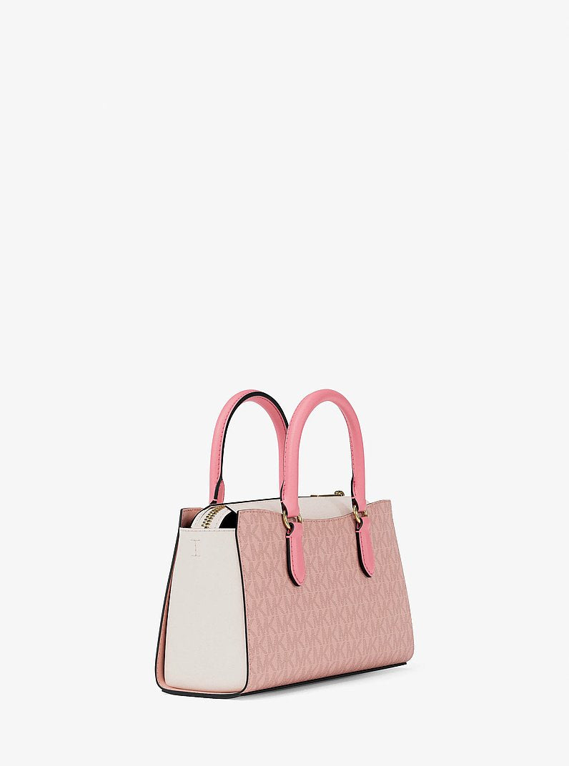 Michael Kors Arden Small Color-Block Signature Logo Messenger Bag Pwd Blsh Mlt