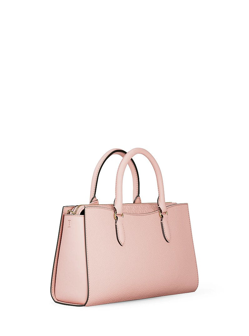 Michael Kors Arden Medium Leather Top-Zip Satchel Powder Blush