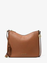 Michael Kors Nayla Medium Pebbled Leather Messenger Bag Luggage