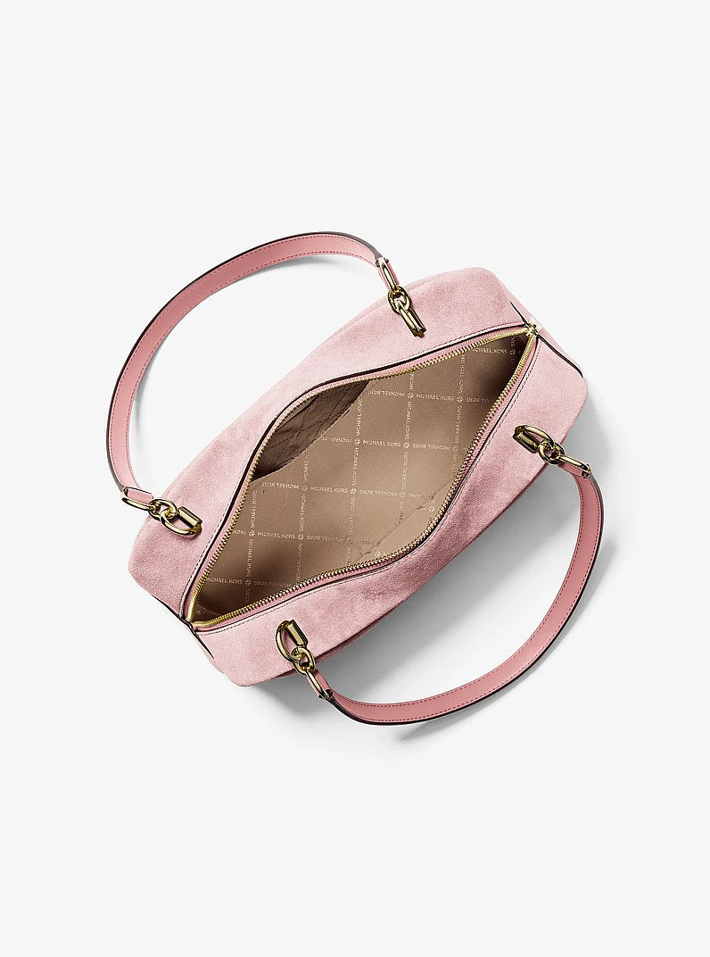 Michael Kors Cecily Medium Suede Shoulder Bag Powder Blush