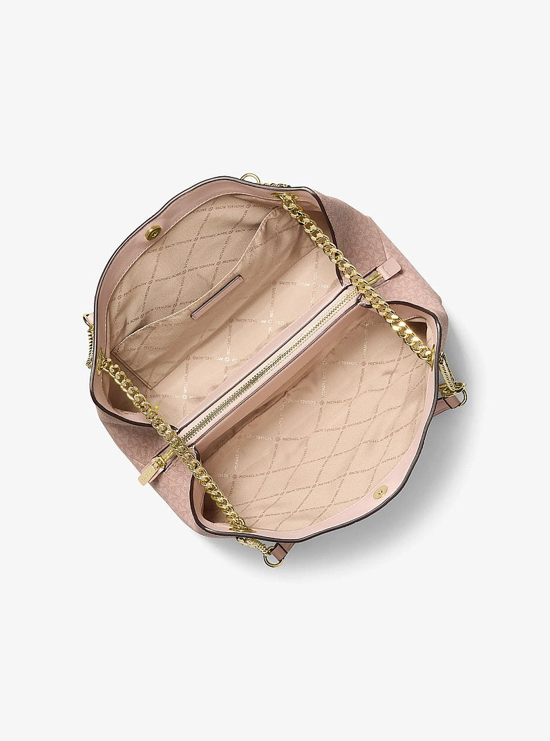 Michael Kors Christina Medium Signature Logo Messenger Bag Powder Blush