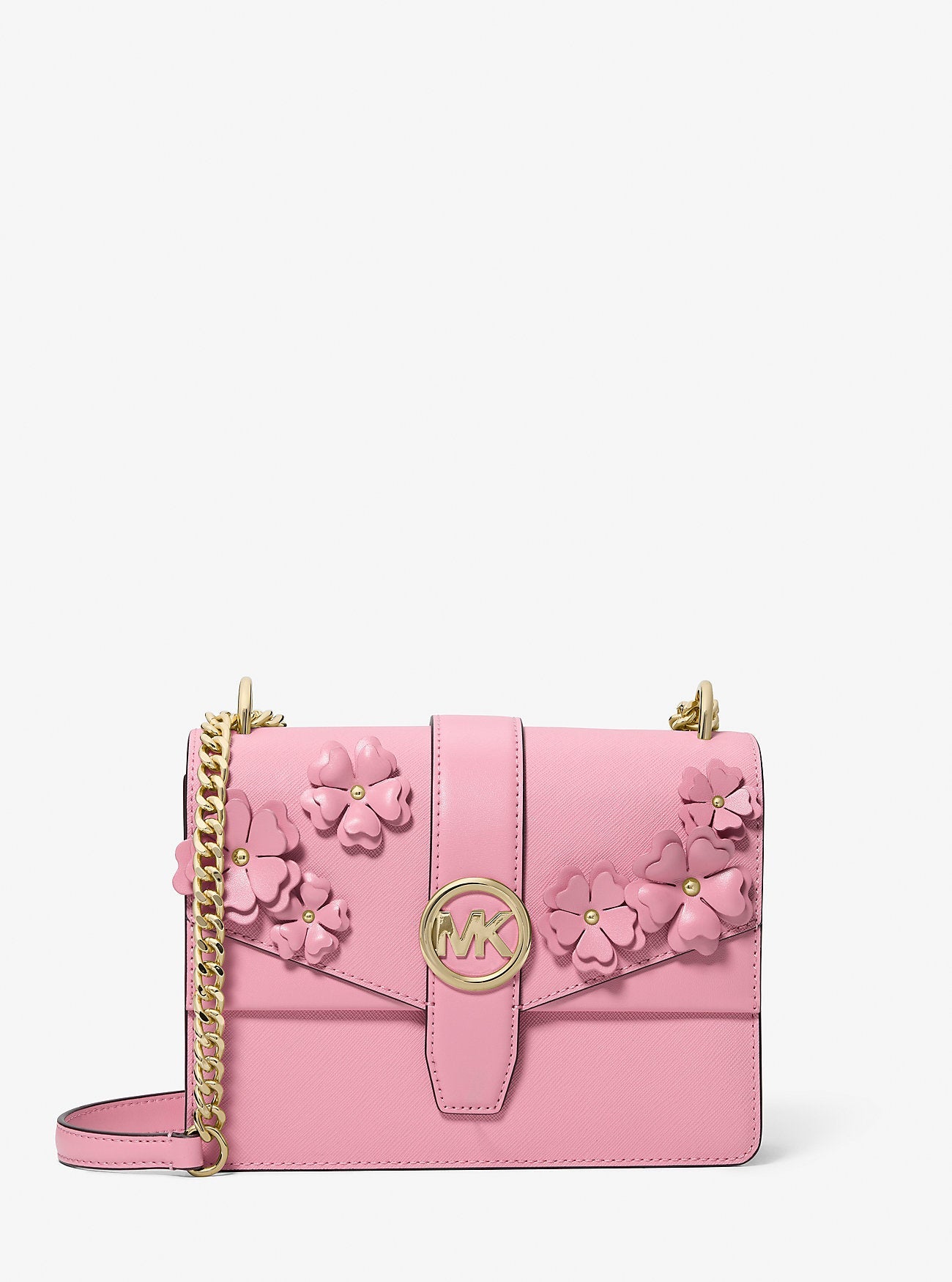 Michael Kors Greenwich Small Floral Embellished Crossbody Bag Carnation