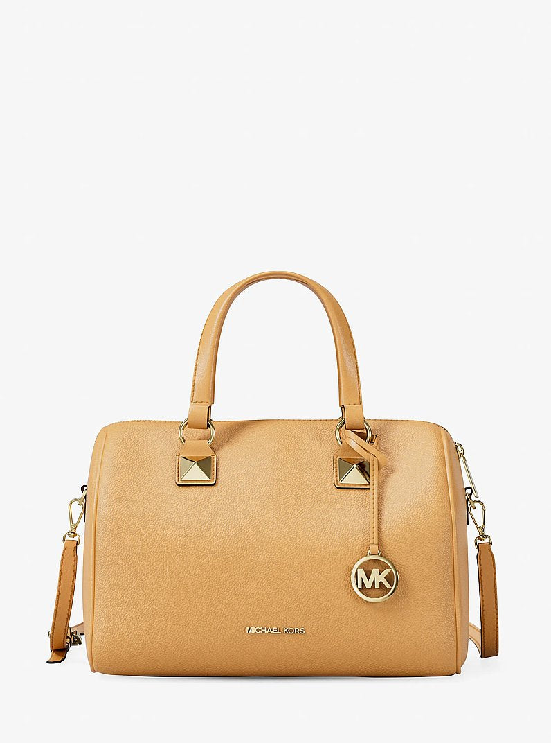 Michael Kors Grayson Medium Pebbled Leather Duffel Bag Honeywheat