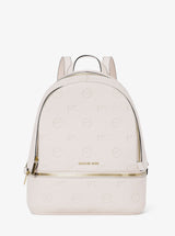Michael Kors Rhea Medium Logo Debossed Backpack Lt Cream