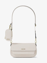 Michael Kors Jet Set Travel Small Pebbled Leather Crossbody Bag With Pouch Lt Cream