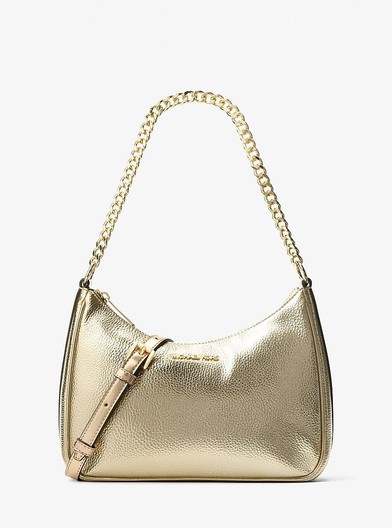 Michael Kors Jet Set Travel Large Metallic Convertible Crossbody Bag Pale Gold