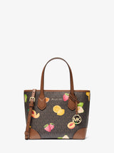 Michael Kors Eva Extra-Small Printed Signature Logo Convertible Tote Bag Brown