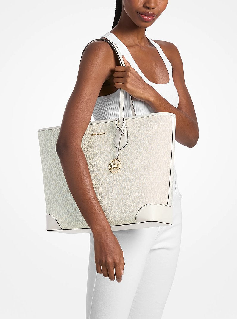 Michael Kors Eva Large Signature Logo Tote Bag Lt Crm Multi
