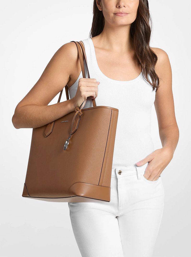 Michael Kors Eva Large Saffiano Leather Tote Bag Luggage