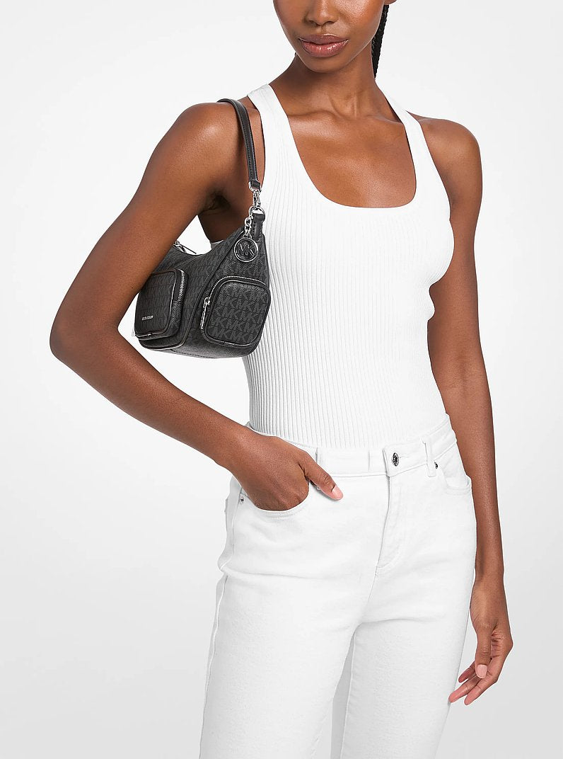 Michael Kors Merritt Small Signature Logo Convertible Crossbody Bag Black