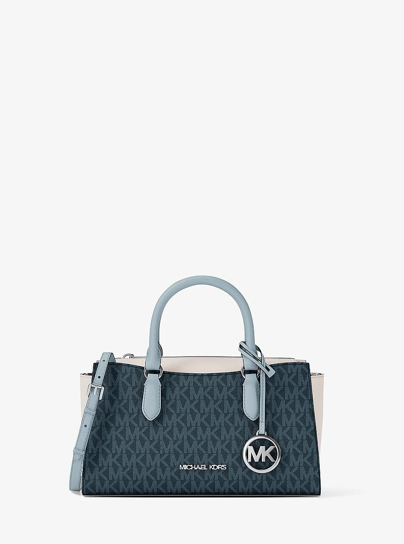 Michael Kors Arden Small Color-Block Signature Logo Messenger Bag Admirl Multi