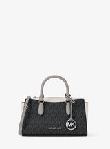 Michael Kors Arden Small Color-Block Signature Logo Messenger Bag Black Combo