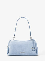 Michael Kors Cecily Medium Suede Shoulder Bag Pale Ocean